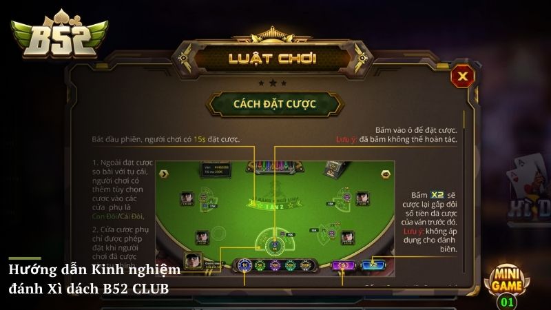 Hướng dẫn Kinh nghiệm đánh Xì dách B52 CLUB